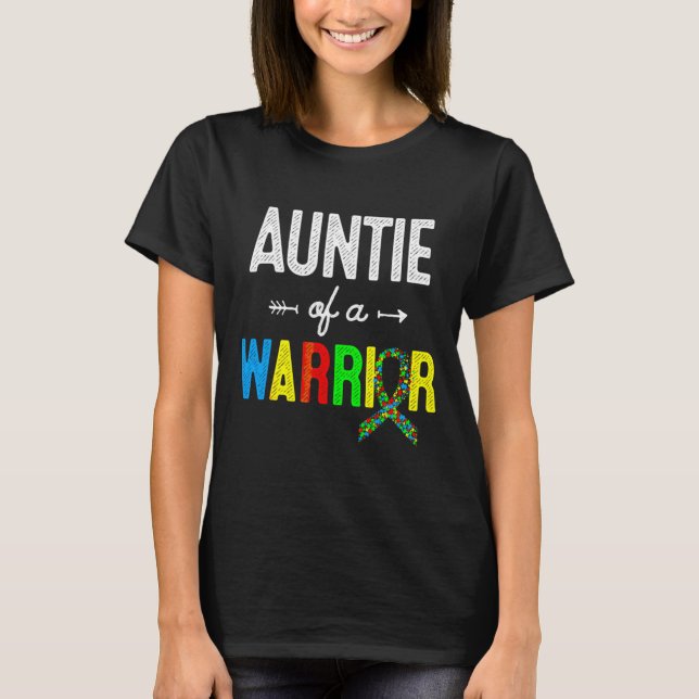 Camiseta Tia De Um Suporte De Sensibilização Para O Autismo (Frente)