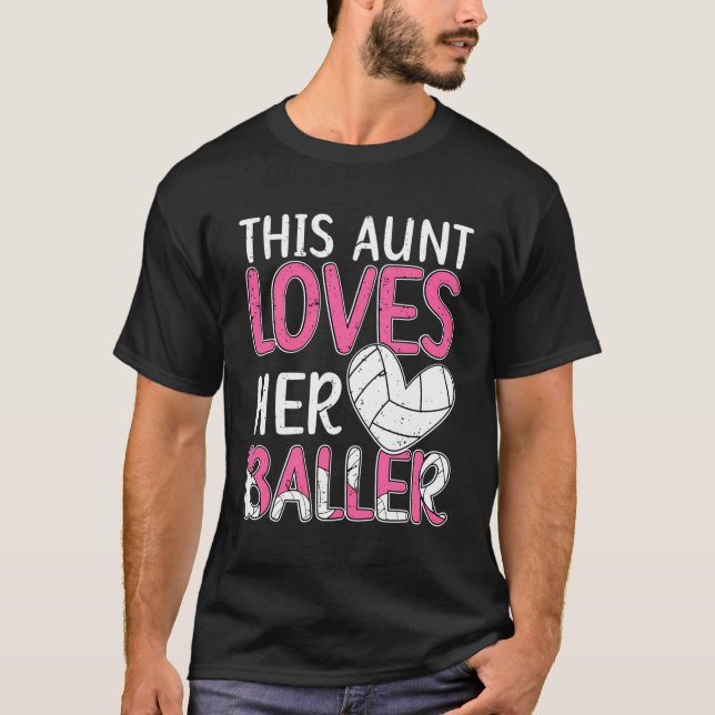 Camiseta Tia De Voleibol Ama Sua Tia De Voleibol (Frente)