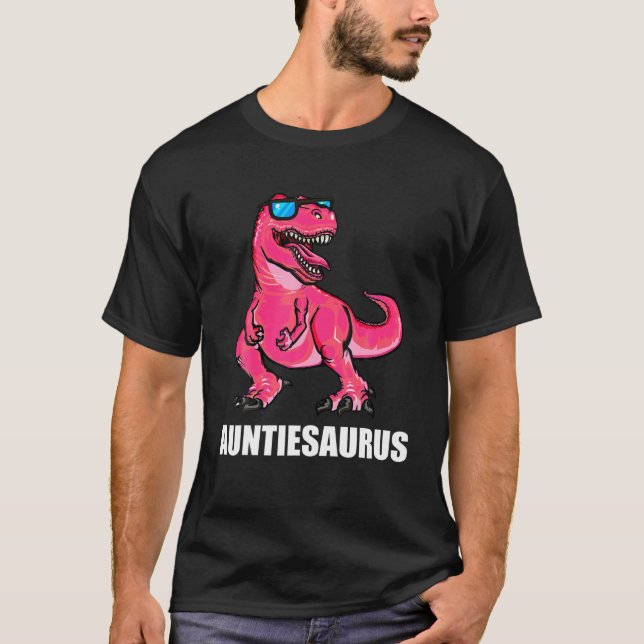 Camiseta Tia Dinosaur Auntiesaurus Tia Mulheres (Frente)