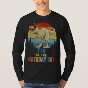 Camiseta Tia Dinossauro Da Família Aniversário Que Correspo
