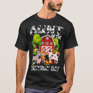 Camiseta Tia Do Aniversário Da Fazenda Fofa De Aniversário