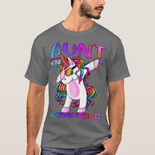 Camiseta Tia do aniversário da Princesa Dabbing Unicorn tia