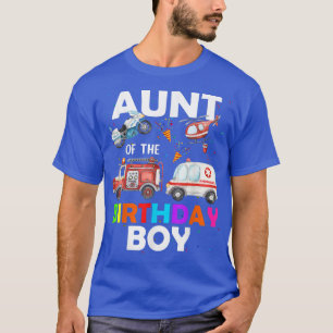 Camiseta Tia Do Aniversário Do Caminhão-Fogo Ambulância Pol