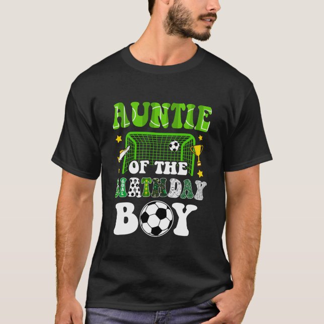 Camiseta Tia Do Aniversário Do Festa Da Família De Futebol (Frente)
