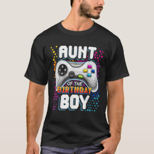 Camiseta Tia do Aniversário do Jogo de Vídeo Correspondente