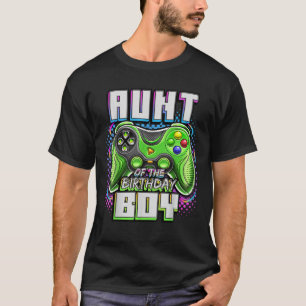 Camiseta Tia do Aniversário do Jogo de Vídeo Correspondente