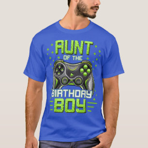 Camiseta Tia do Aniversário do Jogo de Vídeo Correspondente