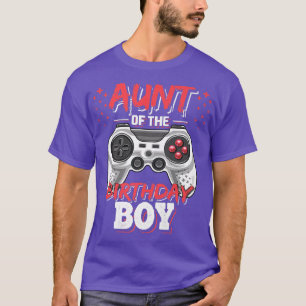 Camiseta Tia do Aniversário do Jogo de Vídeo Correspondente