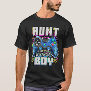 Camiseta Tia do Aniversário do Jogo de Vídeo Correspondente