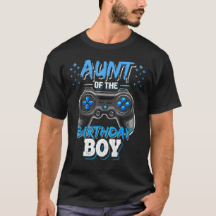 Camiseta Tia do Aniversário do Jogo de Vídeo Correspondente