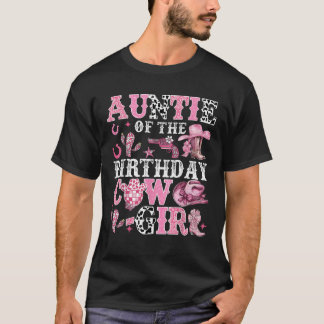 Camiseta Tia Do Aniversário Garota Da Vaca Rodeio Bir