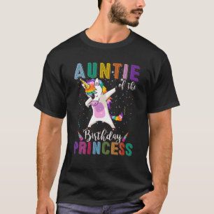 Camiseta Tia Do Aniversário Princesa Funny Unicorn Dabb