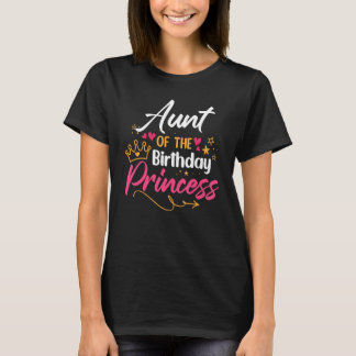 Camiseta Tia Do Aniversário Princesa Garota Correspondente