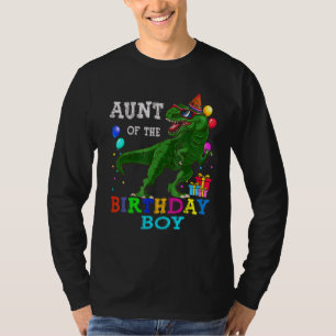 Camiseta Tia Do Aniversário Rex Rawr Dinosaur Birthda