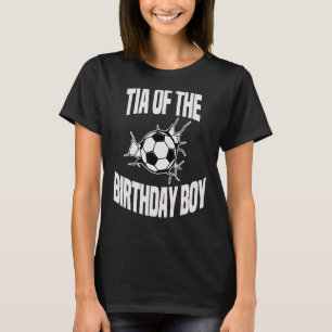 Camiseta Tia Do Baile de Futebol de Garoto de Aniversário -