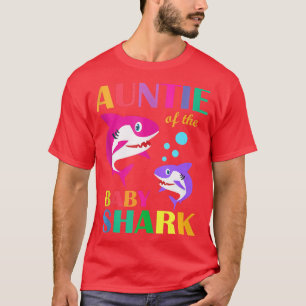 Camiseta Tia Do Bebê Aniversário Tubarão-Tia