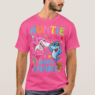 Camiseta Tia Do Bebê Aniversário Tubarão-Tia