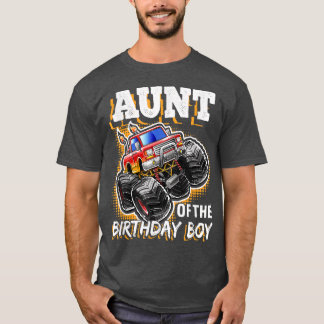 Camiseta Tia do Birthday Boy Monster Truck Birthday Gi