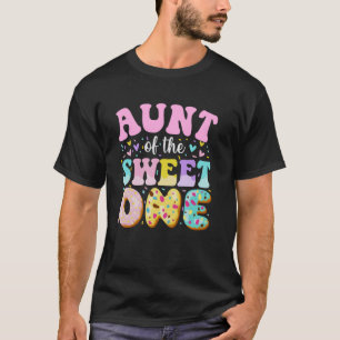Camiseta Tia Do Doce Aniversário De 1 Ano Tema Donut Famíli