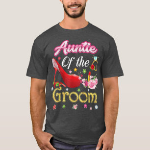 Camiseta Tia Do Feliz Calçado Rosa De Flor De Casamento Fel