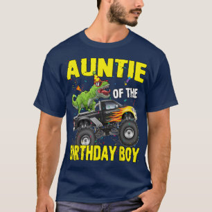 Camiseta Tia Do Garoto De Aniversário Dinossauros T Rex Mon