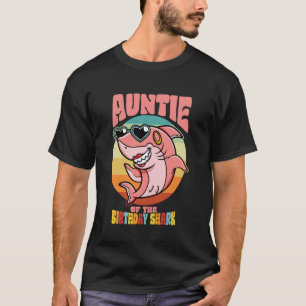 Camiseta Tia do Garoto de Aniversário Festa do Tubarão Tia 