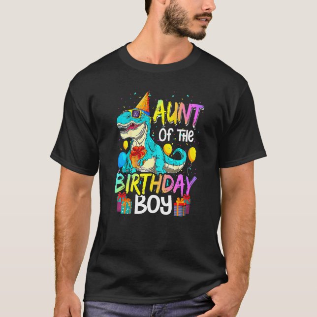 Camiseta Tia Do Garoto De Aniversário Que Corresponde Ao Di (Frente)
