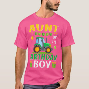 Camiseta Tia do Menino de Aniversário Combinando Trator Fam