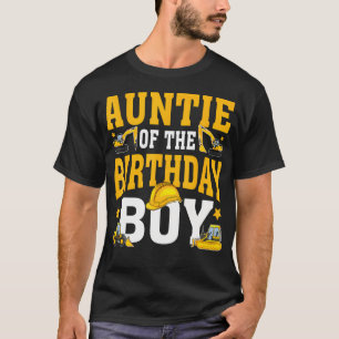 Camiseta Tia Do Menino De Aniversário Construção Combinando