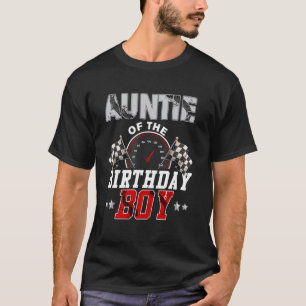 Camiseta Tia do menino de aniversário corrida de carro de c