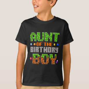 Camiseta Tia Do Menino De Aniversário Festa Video Gamer Pix