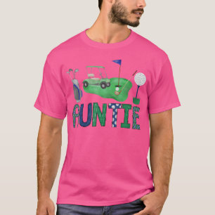 Camiseta Tia Do Menino Do Aniversário Buraco Em Um Golfe Es