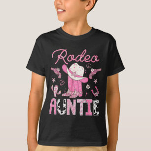Camiseta Tia do Rodeio Aniversário de 1º Anos Botas Rosa Co