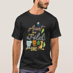 Camiseta Tia Do Tema Do Jardim Zoológico Selvagem, Aniversá