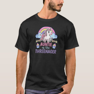 Camiseta Tia Do Threenager Aniversário, 3 Anos