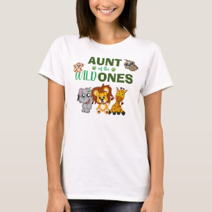 Camiseta Tia dos Gêmeos Animais do Zoo Safari Selvagem Selv