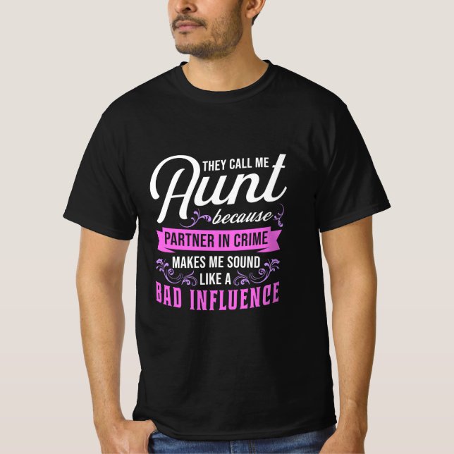Camiseta Tia E Má Influência (Frente)