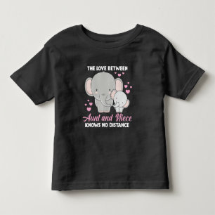 Camiseta Tia e sobrinha adoram corações elefantes da fam