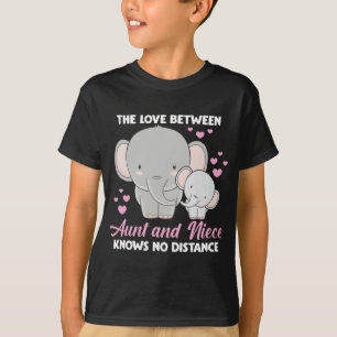 Camiseta Tia e sobrinha adoram corações elefantes da fam