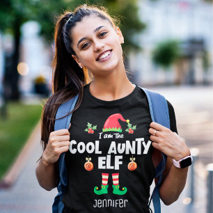 Camiseta Tia elfa legal família combinando natal engraçado