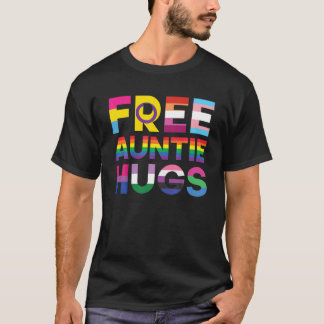 Camiseta Tia Engraçada Abraçando o Rainbow LGBTQ Pride Mês