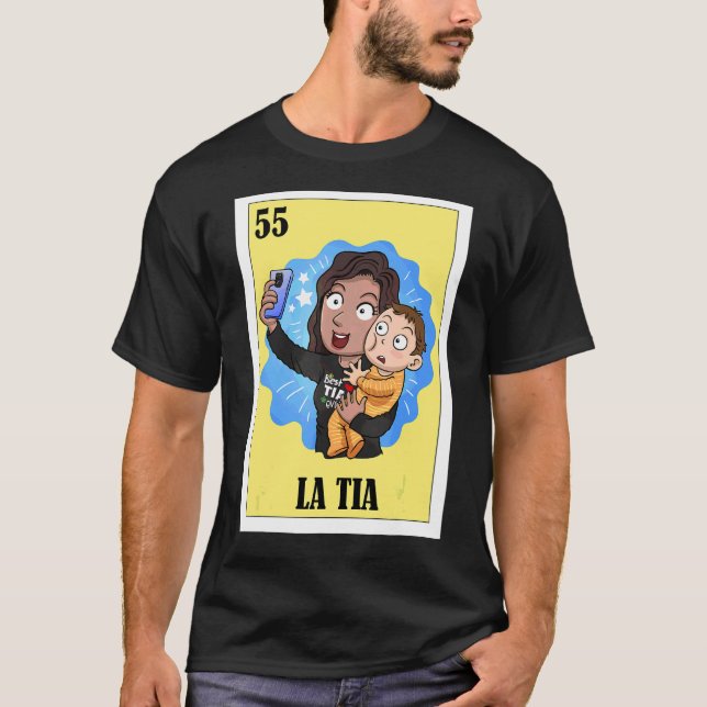 Camiseta Tia Espanhola Loteria Mexicana Bingo La Tia (Frente)