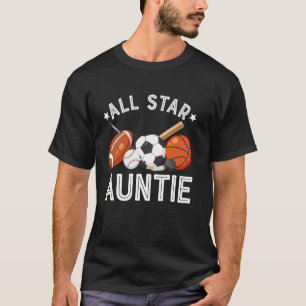Camiseta Tia Estrela do Basquete do Menino do Aniversário