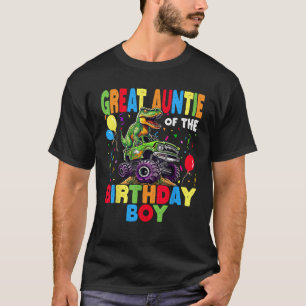 Camiseta Tia excelente Do Garoto De Aniversário Dinossauro