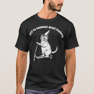 Camiseta Tia Gatinha Fofa De Scooter Para Ir Cometer Tia