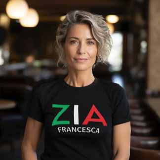 Camiseta Tia italiana Zia Green White Red