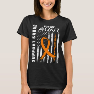 Camiseta Tia Laranja Tia Leucemia Sensibilização EUA Bandei