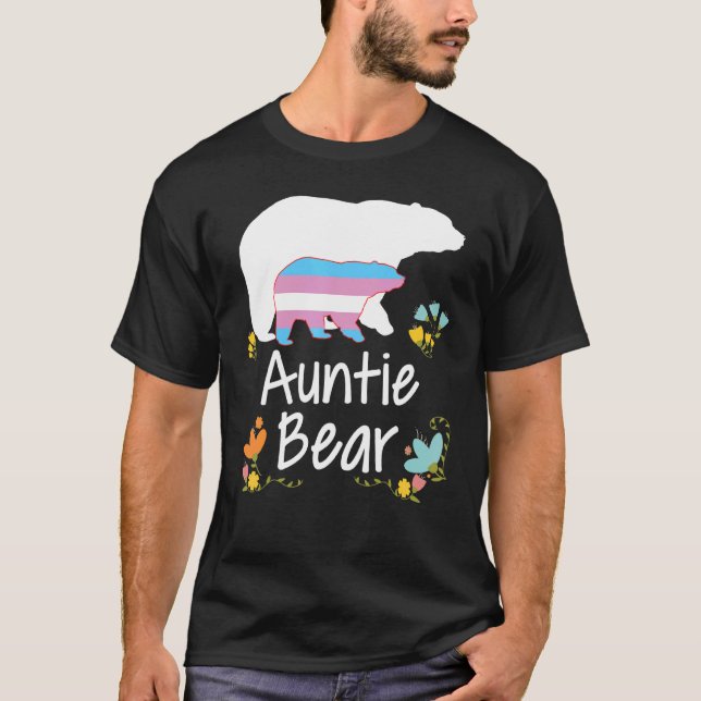 Camiseta Tia Lgbt Bear Transgender Rainbow Lgbt Gay Lesb (Frente)