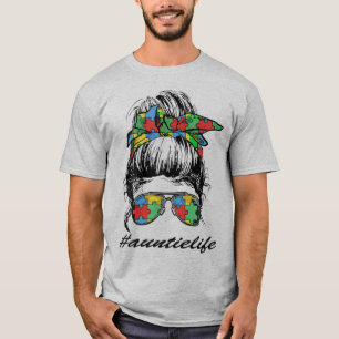 Camiseta Tia Life Autismo Sensibilização Mensageira Rapar
