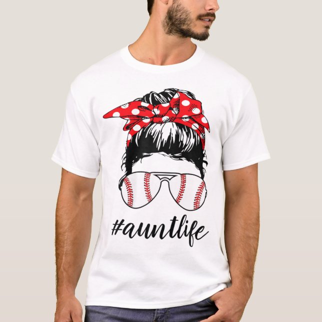 Camiseta Tia Life Sofball Beisebol Engraçada Mães (Frente)